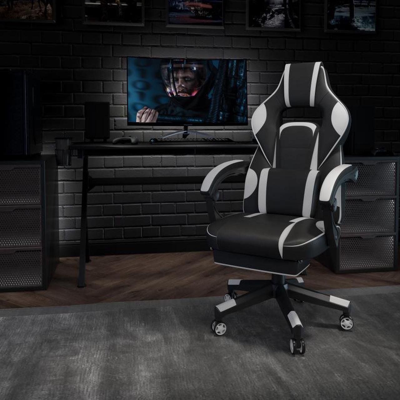 Alt view image 20 of 20 - X40 Gaming Chair Racing Ergonomic Computer Chair with Fully Reclining Back/Arms, Slide-Out Footrest, Massaging Lumbar - White