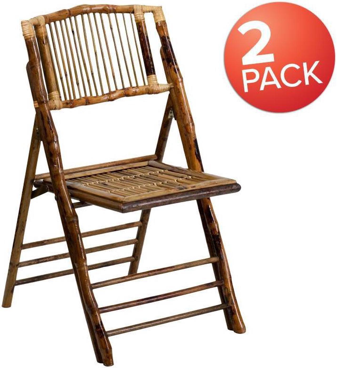 Alt view image 2 of 10 - Bamboo Folding Chairs |Set of 2 Bamboo Wood Folding Chairs