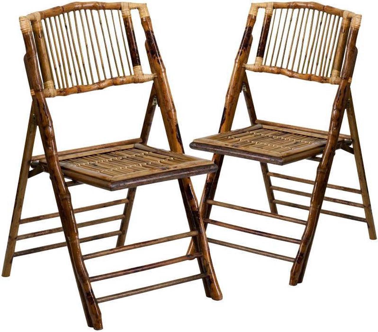 Alt view image 3 of 10 - Bamboo Folding Chairs |Set of 2 Bamboo Wood Folding Chairs