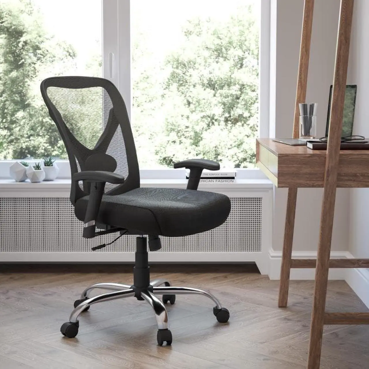 Alt view image 20 of 20 - Big & Tall Office Chair | Adjustable Height Mesh Swivel Office Chair with Wheels