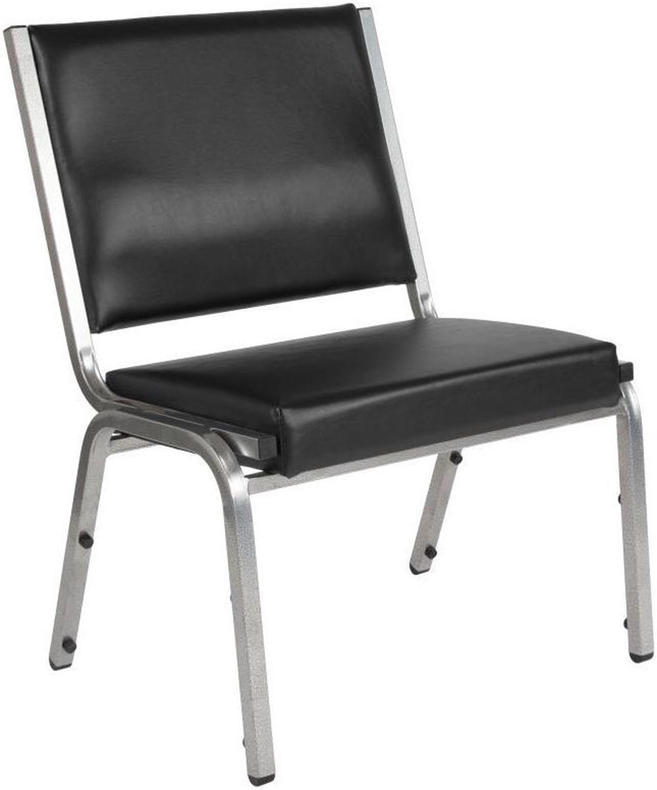 Alt view image 18 of 20 - Flash Furniture HERCULES Series 1500 lb. Rated Antimicrobial Vinyl Bariatric Chair with Silver Vein Frame, Black