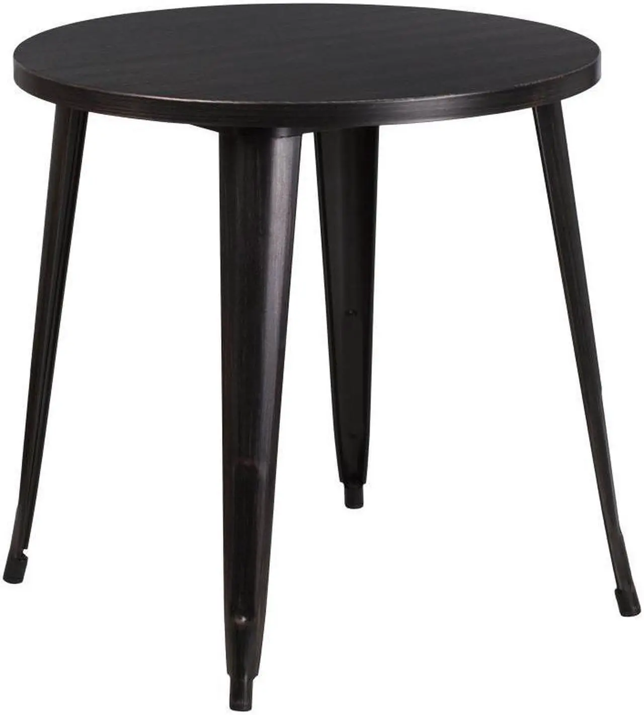 Alt view image 8 of 10 - Commercial Grade 30" Round Black-Antique Gold Metal Indoor-Outdoor Table