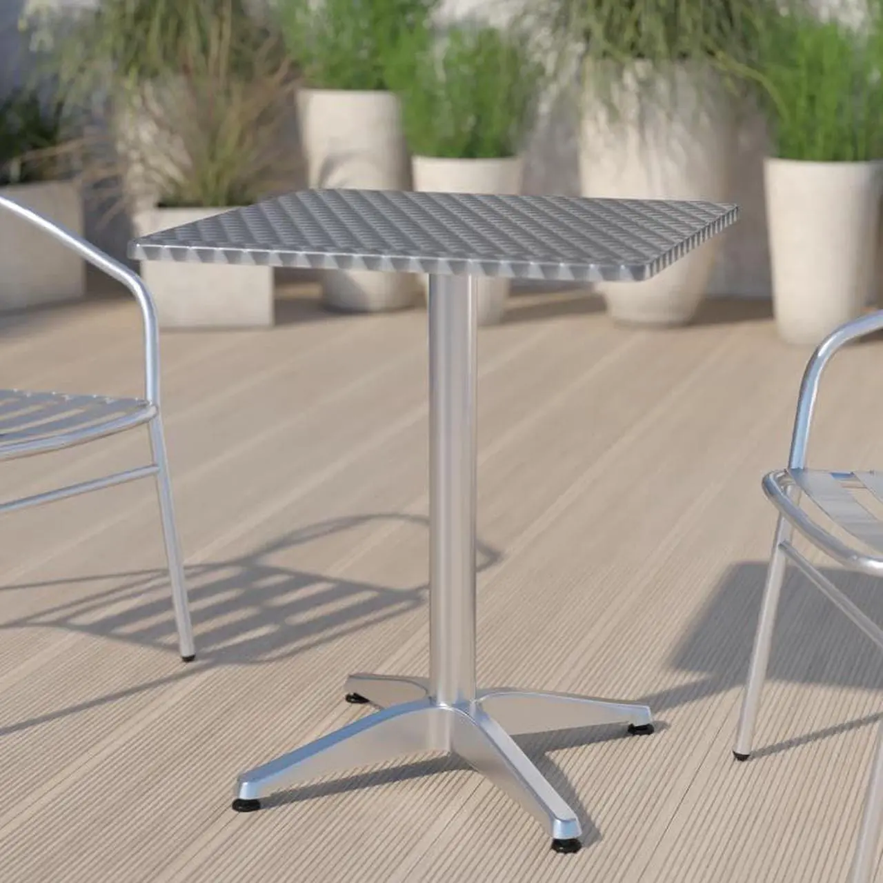 Alt view image 14 of 20 - 23.5'' Square Aluminum Indoor-Outdoor Table with Base