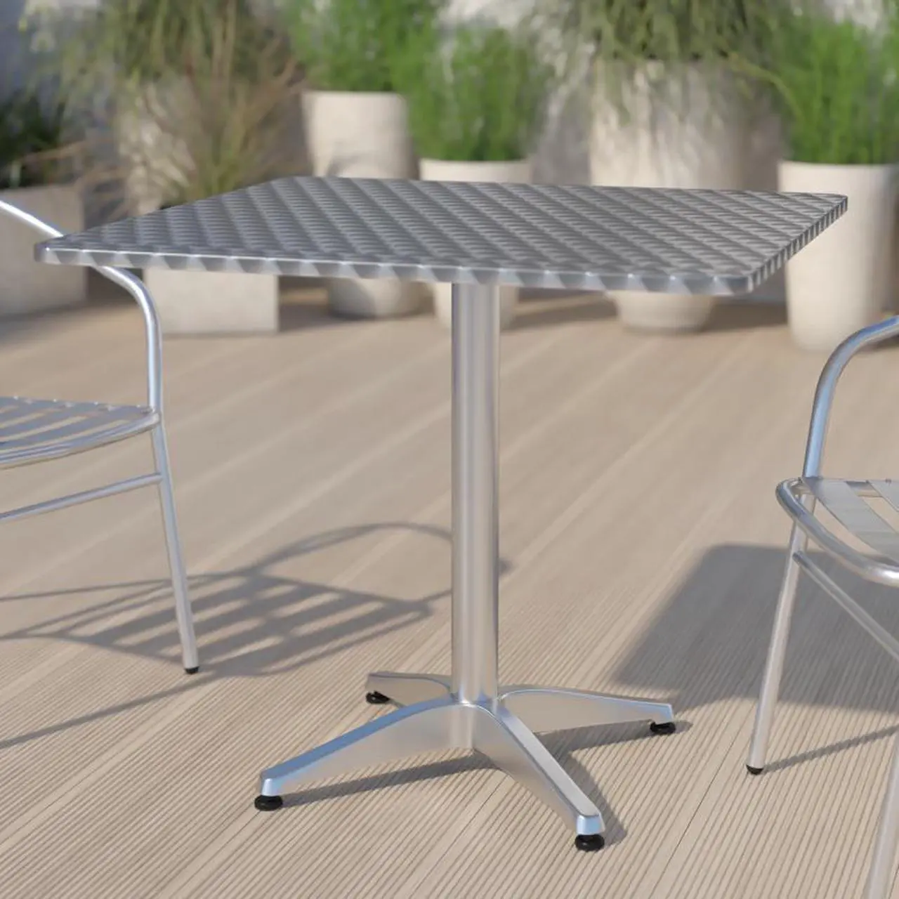Alt view image 11 of 17 - 31.5'' Square Aluminum Indoor-Outdoor Table with Base