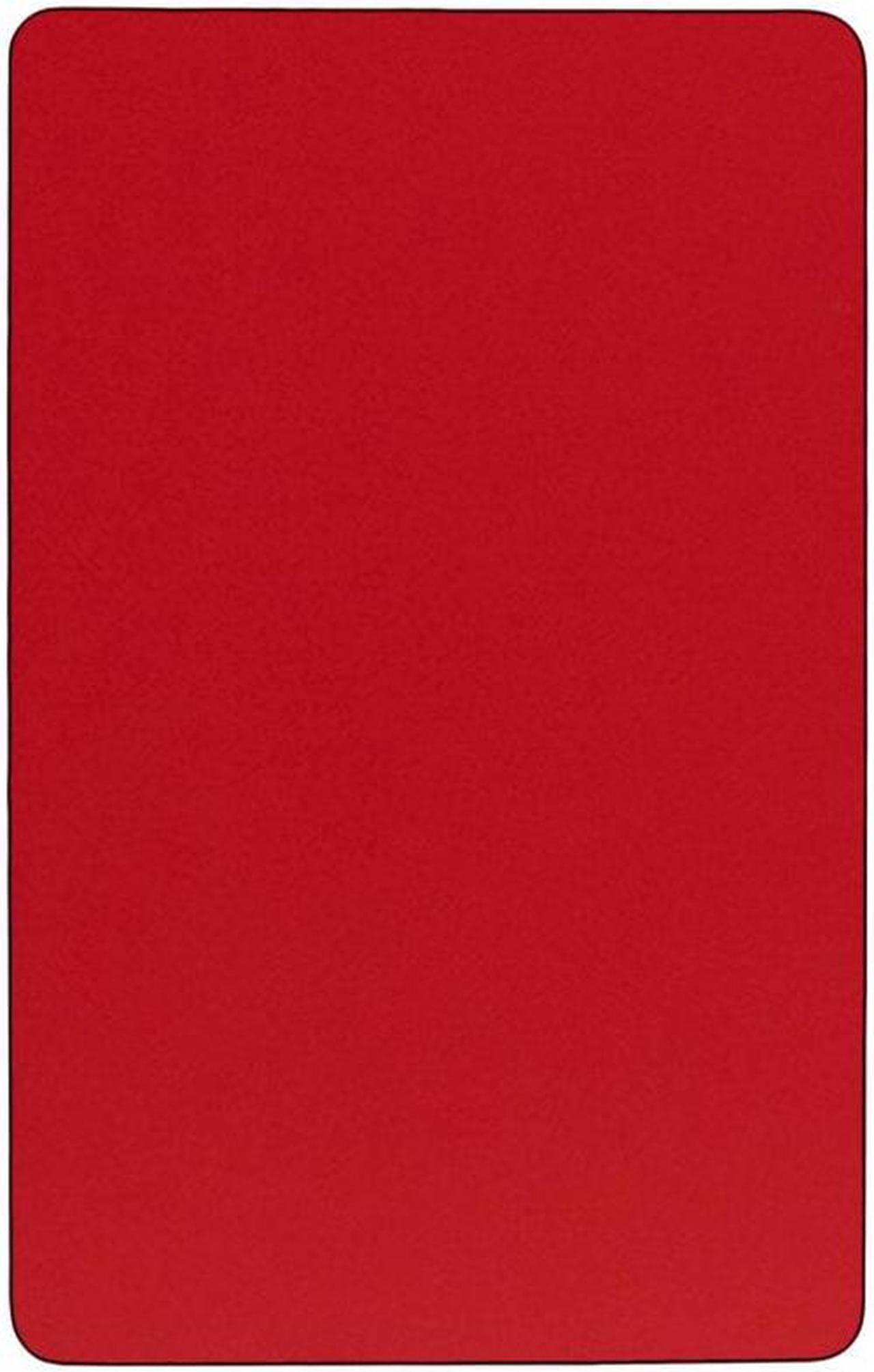 Alt view image 4 of 8 - Flash Furniture Mobile 24 by 60-Inch Rectangular Activity Table with 1.25-Inch Thick High Pressure Red Laminate Top and Height Adjustable Pre-School Legs