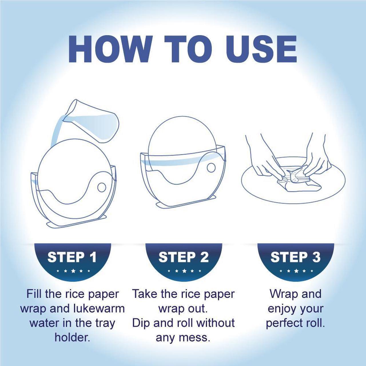 Alt view image 4 of 7 - BANU Rice Paper Water Bowl with Side Pocker Holder for Rice Paper Wrappers for Spring Rolls, Summer Rolls, Spring Roll Maker and Banh Trang