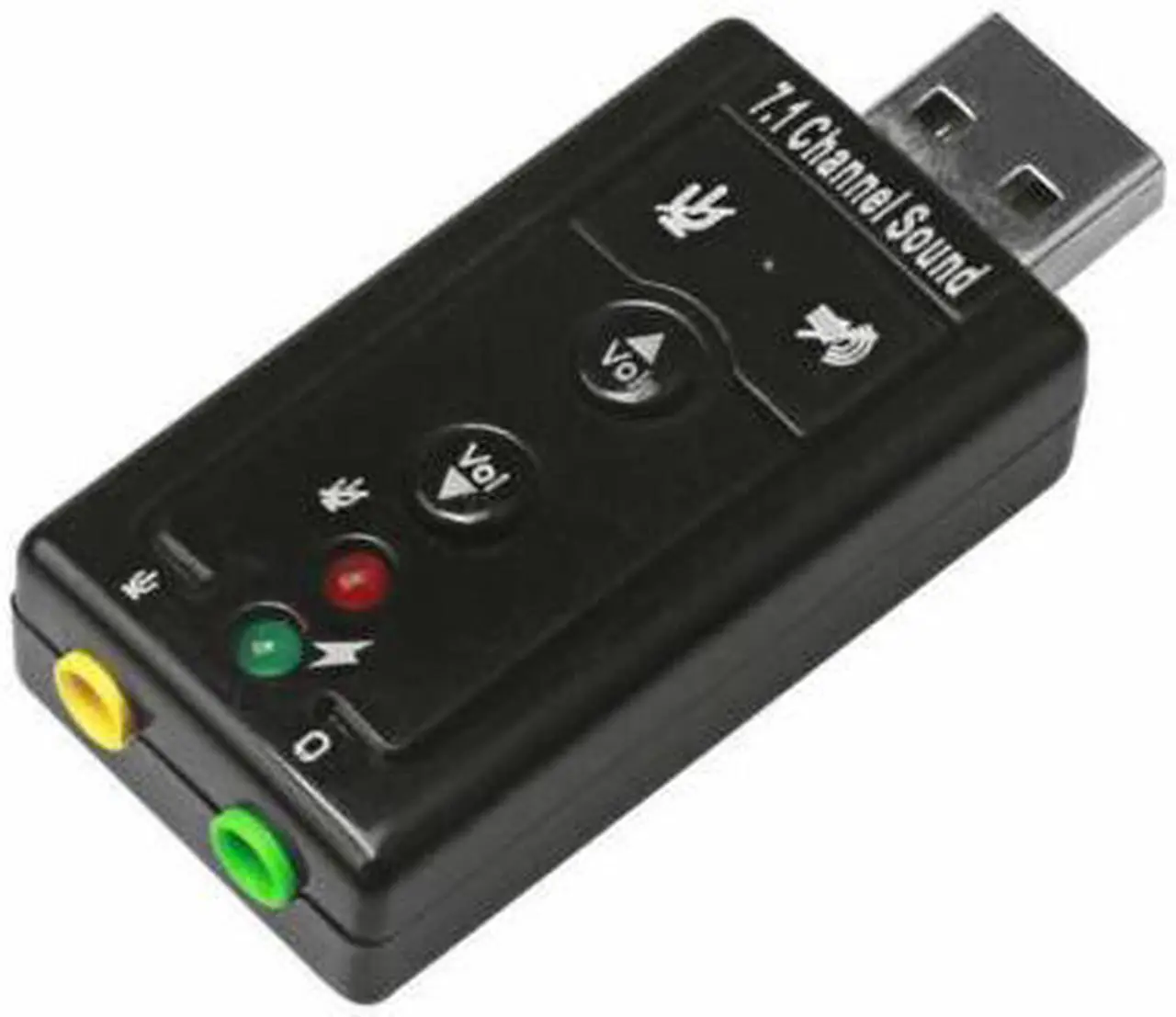 Alt view image 2 of 6 - USB 2.0 External 7.1 Channel 3D Virtual Audio Sound Card Mic Adapter Laptop PC