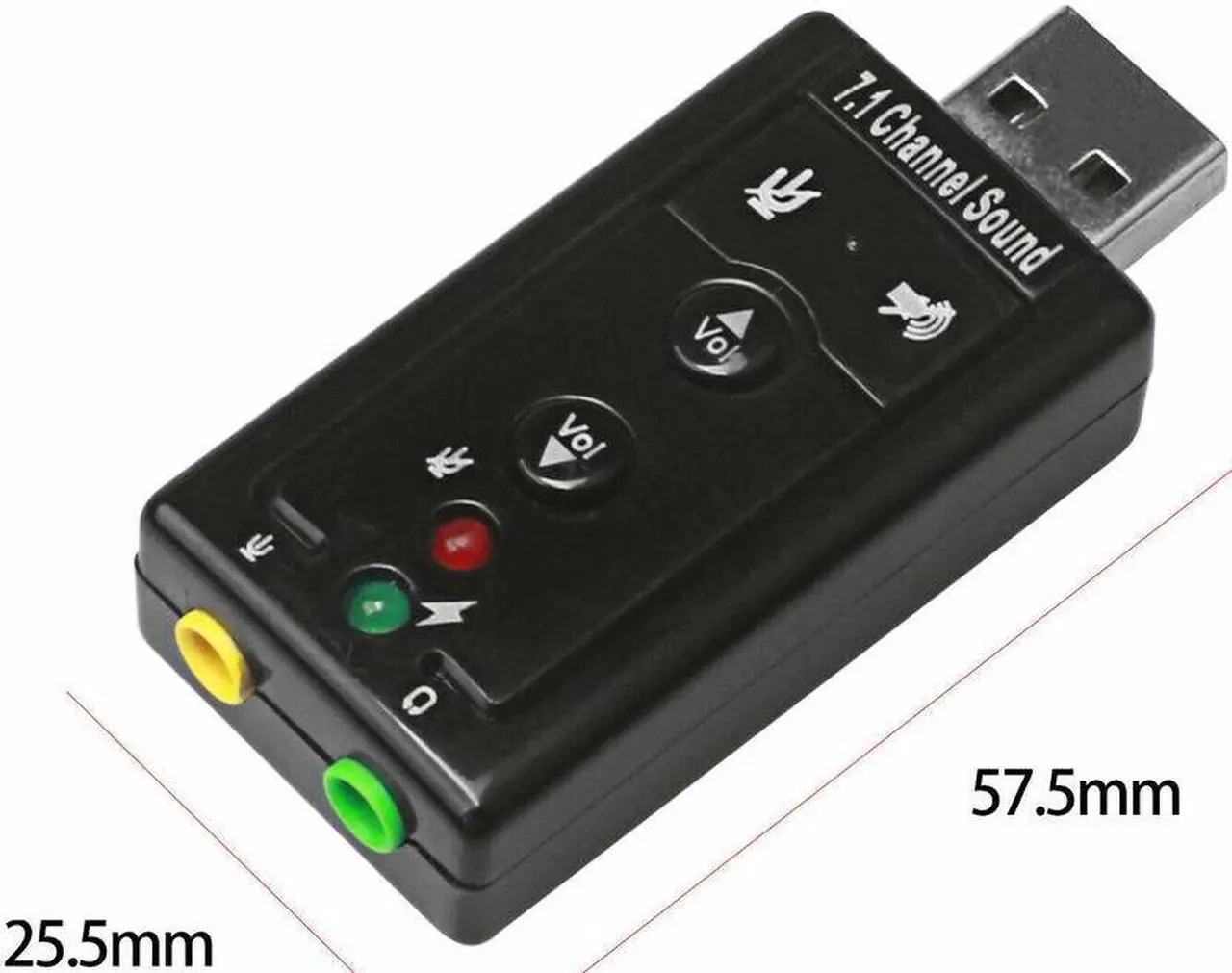 Alt view image 6 of 6 - USB 2.0 External 7.1 Channel 3D Virtual Audio Sound Card Mic Adapter Laptop PC