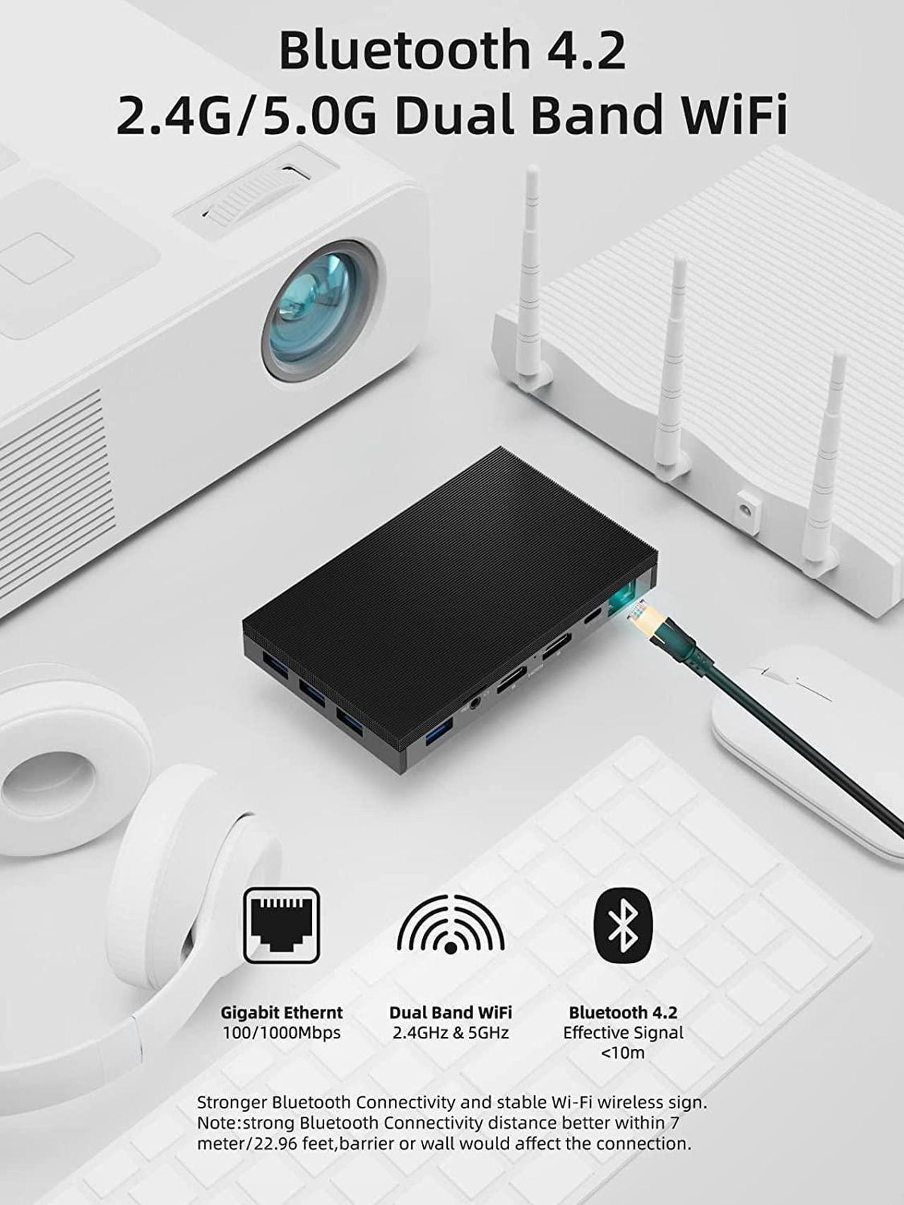 Alt view image 7 of 7 - MeLE Quieter2Q Fanless Mini PC Computer Windows 11 Pro J4125 4GB 64GB Dual HDMI 4K Display Portable Desktop for Business Astrophotography Media Office Support M.2 NVMe SATA 2280 SSD Win10 Linux