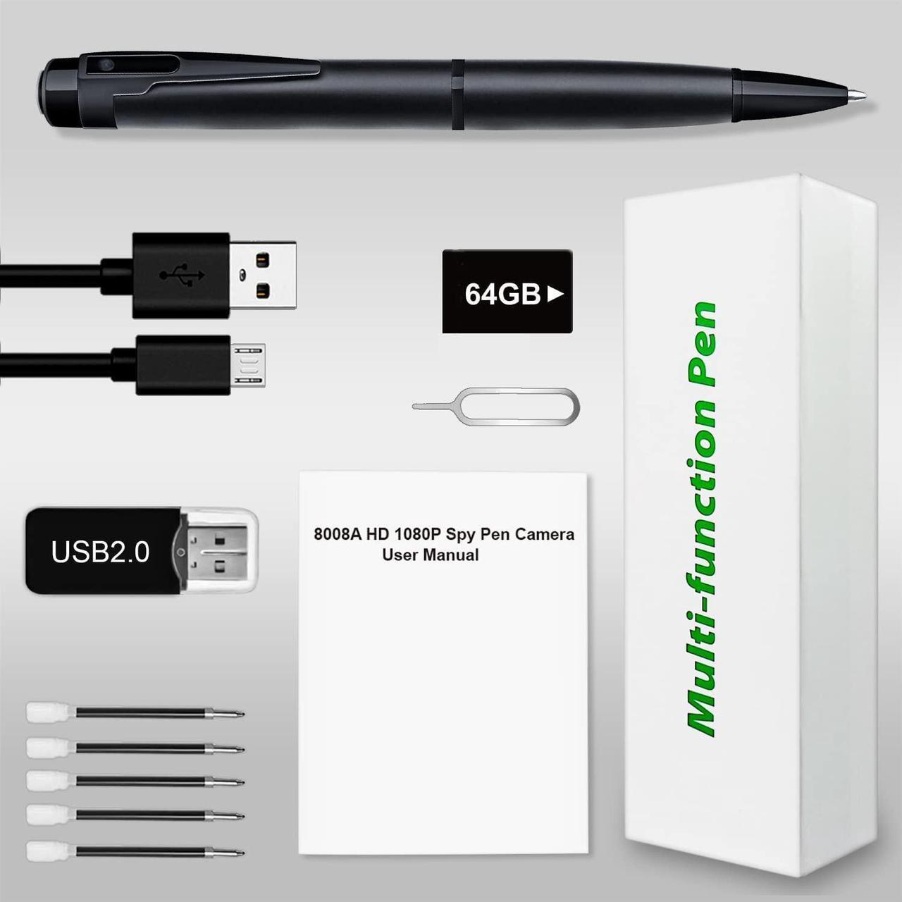 Alt view image 6 of 7 - 64GB Spy Camera Pen, Hidden Camera Full HD 1080P Mini Spy Pen Camera Camcorder with Photo Taking,Nanny Cam Hidden Camera, Small Hidden Camera with Motion Detection for Business Meeting [2022 Version]