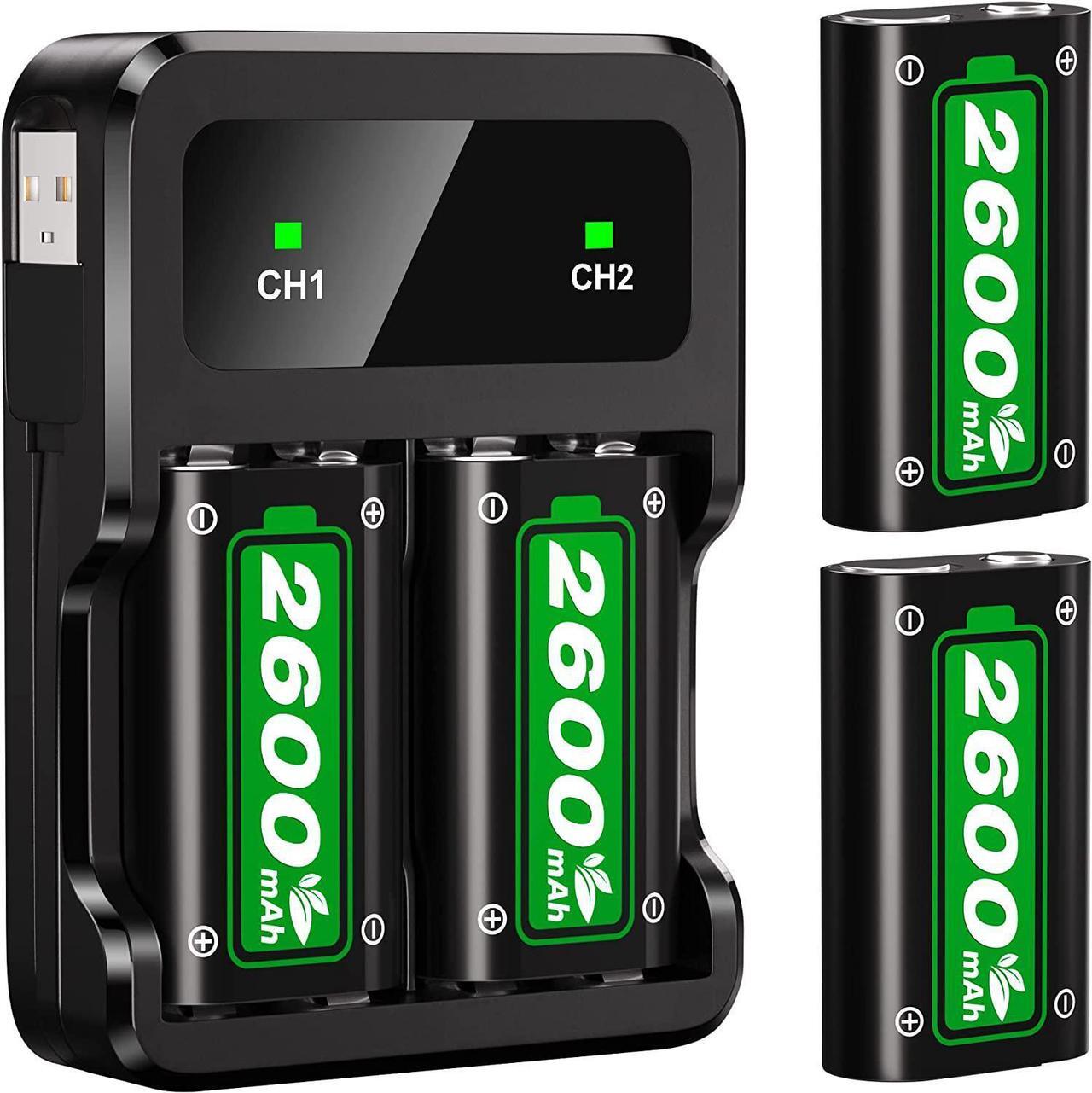 Main image of Rechargeable Battery Packs for Xbox Series X|S/Xbox One, Ponkor 4x2600mAh Batteries with High-Speed Charging Station for Xbox One S/Xbox One X/Xbox One Elite Wireless Controller