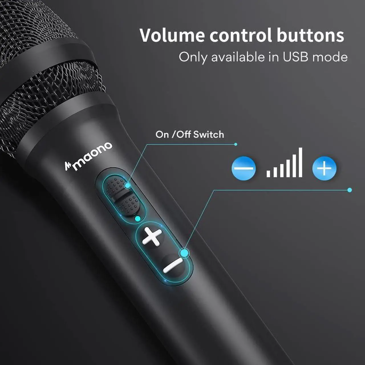 Alt view image 6 of 7 - USB/XLR Podcast Dynamic Microphone, MAONO Studio Mic Kit with Volume Control, Shock Mount, Pop Filter, Ideal for Vocal, Instruments Recording, Voice Over, Live Streaming (HD300T)
