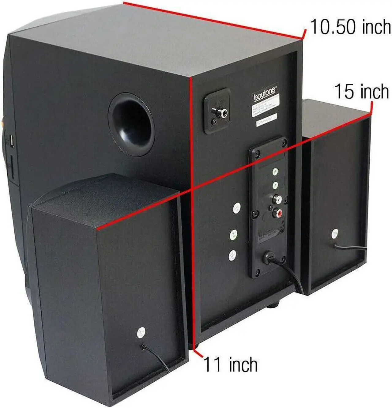 Alt view image 5 of 7 - Boytone BT-324F, 2.1 Bluetooth Powerful Home Theater Speaker Systems, with FM Radio, SD USB Ports, Digital Play Back, 40 Watts, RGB Light, Full Function Remote Control, Smartphone, Tablet