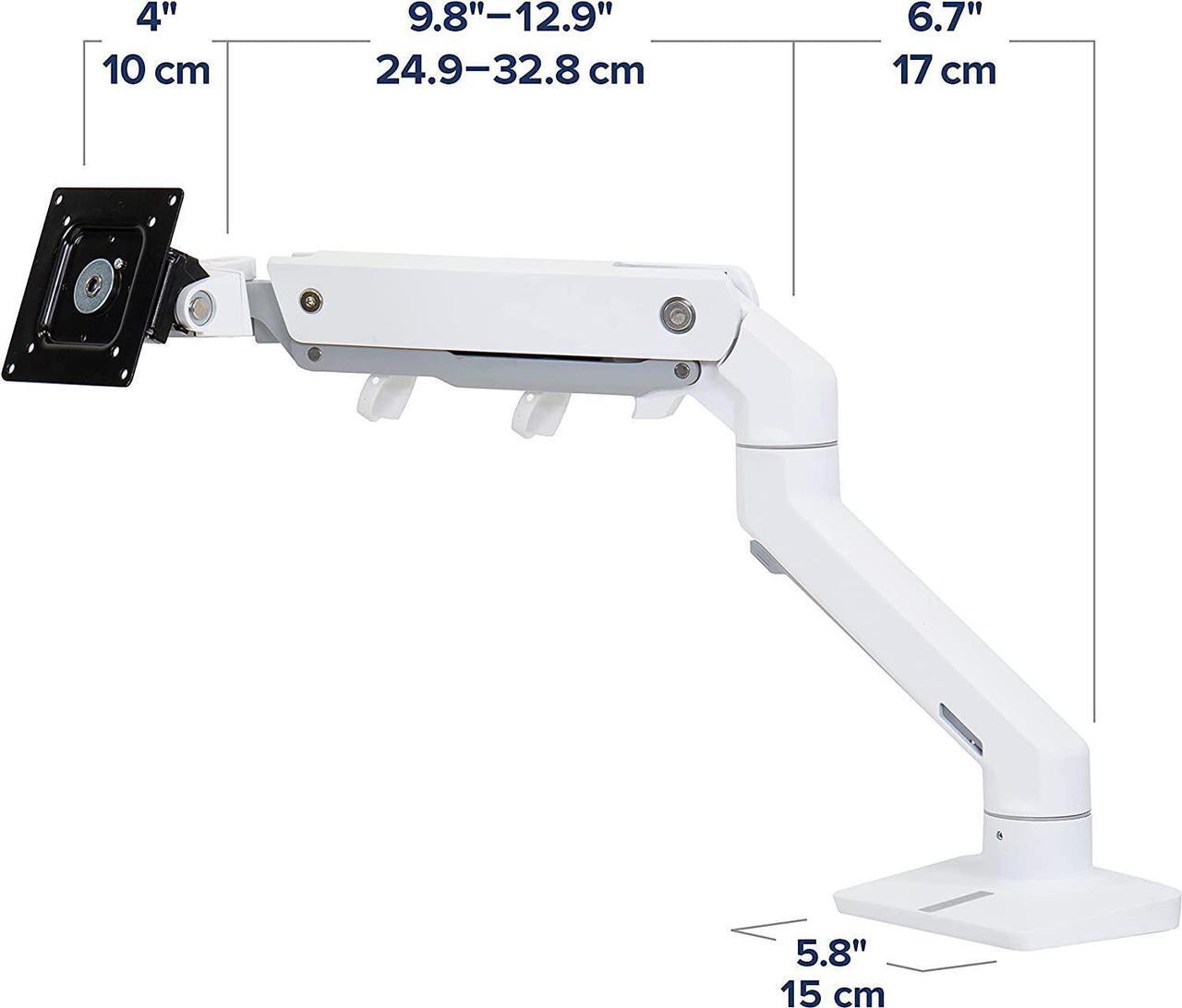 Alt view image 4 of 7 - HX Single Ultrawide Monitor Arm with HD Pivot, VESA Desk Mount for 1000R Curved Monitors Up to 49 Inches, 28 to 42 lbs White