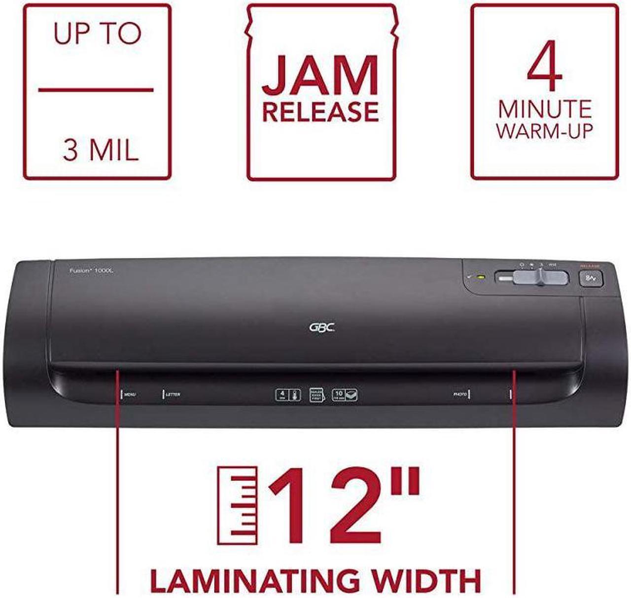 Alt view image 3 of 7 - Thermal Laminator Machine, Fusion 1000L, 12 Inch, 4 Min Warm-up, 3 or 5 Mil, with 10 EZUse Laminating Pouches (1703073)
