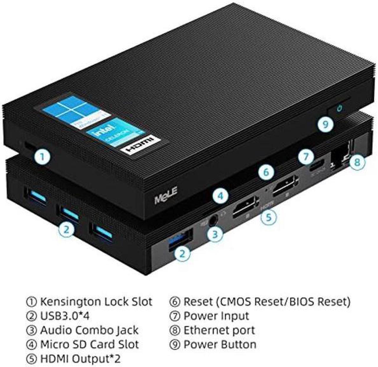 Alt view image 2 of 5 - MeLE Fanless Mini PC Quieter3Q N5105 Windows 11 Pro Micro Computer 8GB DDR4 128GB ROM Small Desktop Computers for Office & Home Dual HDMI 4K@60Hz, BT5.2, Wi-Fi 6, USB3.0, Ethernet Port, VESA Mount