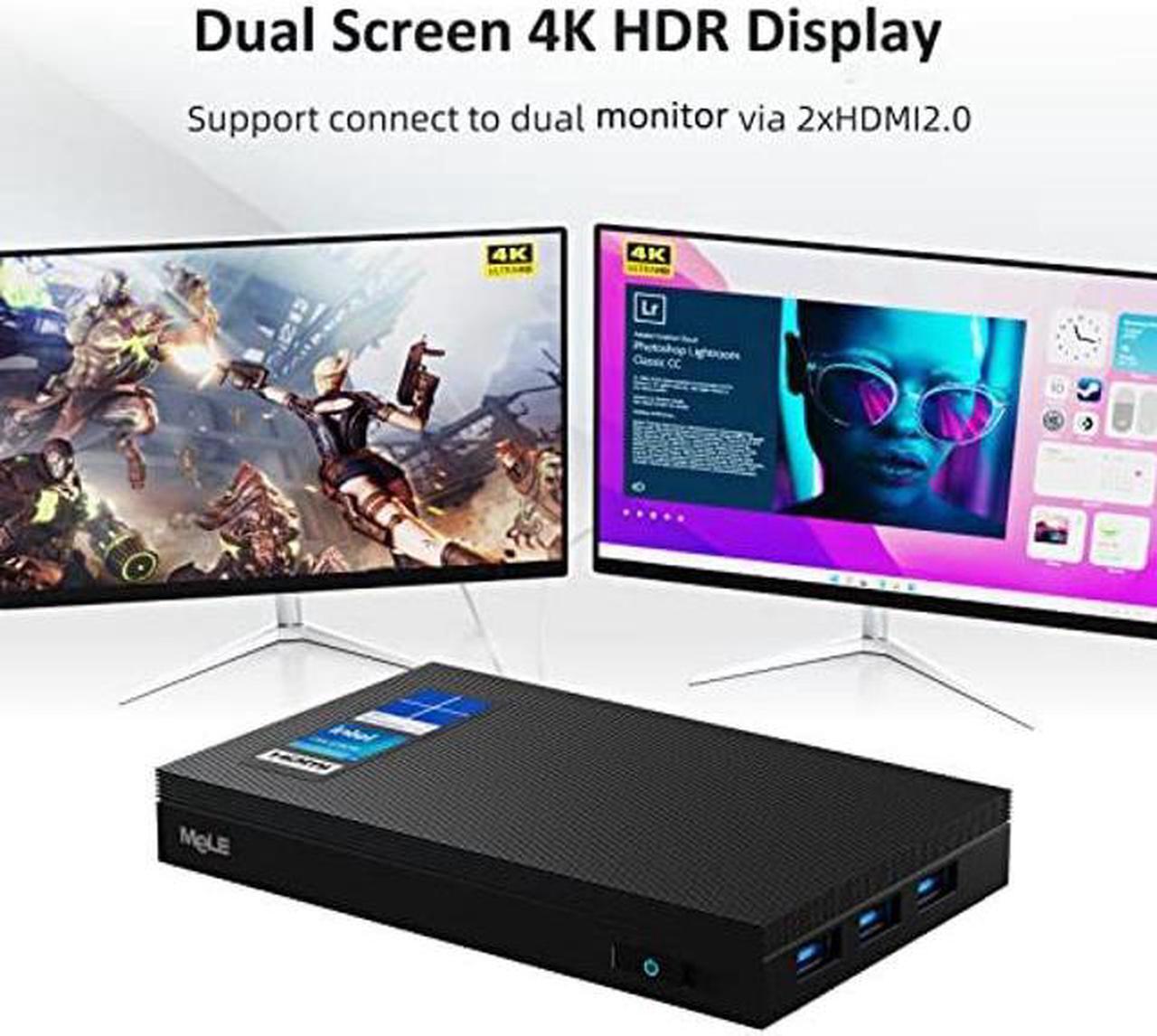 Alt view image 4 of 5 - MeLE Fanless Mini PC Quieter3Q N5105 Windows 11 Pro Micro Computer 8GB DDR4 128GB ROM Small Desktop Computers for Office & Home Dual HDMI 4K@60Hz, BT5.2, Wi-Fi 6, USB3.0, Ethernet Port, VESA Mount