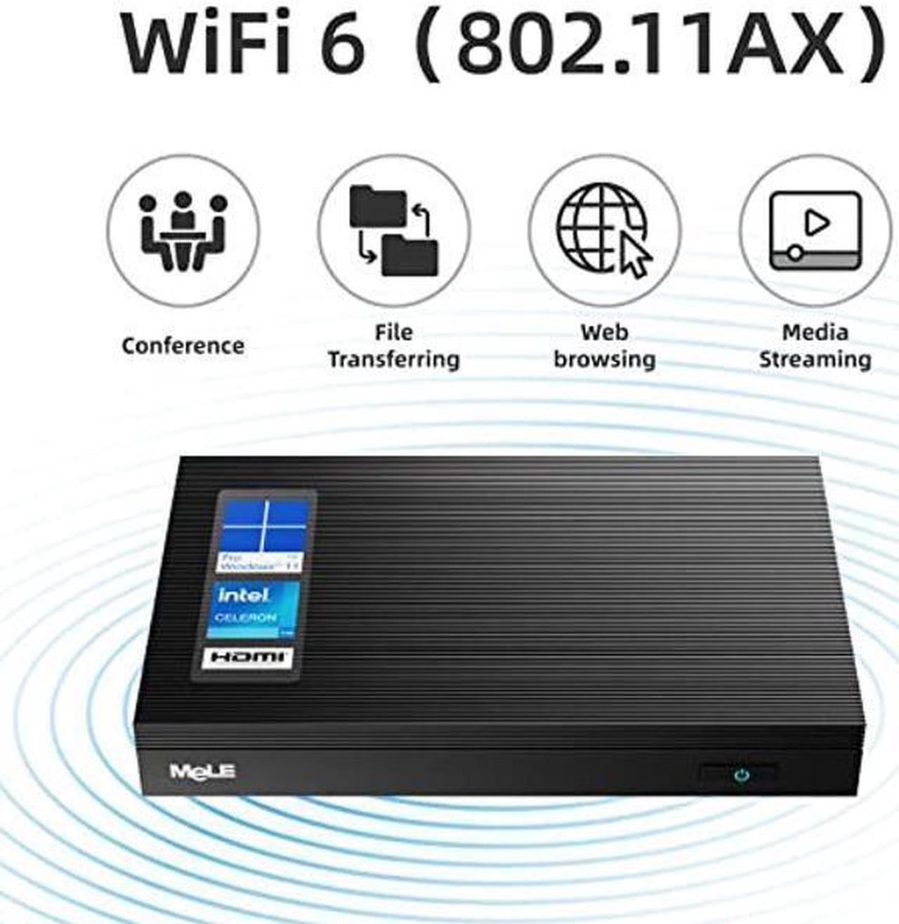 Alt view image 5 of 5 - MeLE Fanless Mini PC Quieter3Q N5105 Windows 11 Pro Micro Computer 8GB DDR4 128GB ROM Small Desktop Computers for Office & Home Dual HDMI 4K@60Hz, BT5.2, Wi-Fi 6, USB3.0, Ethernet Port, VESA Mount