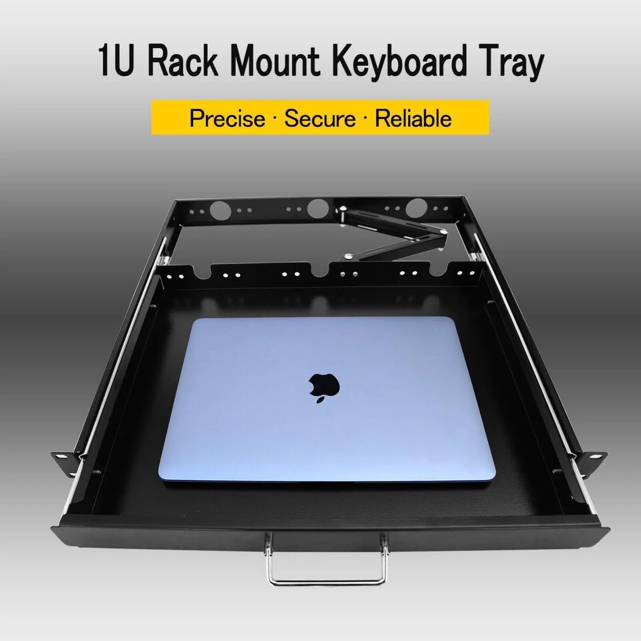 Alt view image 3 of 6 - 1U Rack Mount Sliding Keyboard Drawer 19" Keyboard Tray