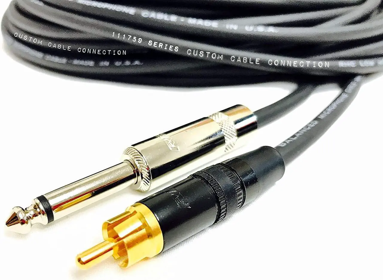 Alt view image 3 of 4 - 150 Foot Pro Audio 1/4 inch (6.35mm) TS to RCA Mono Cable by Custom Cable Connection