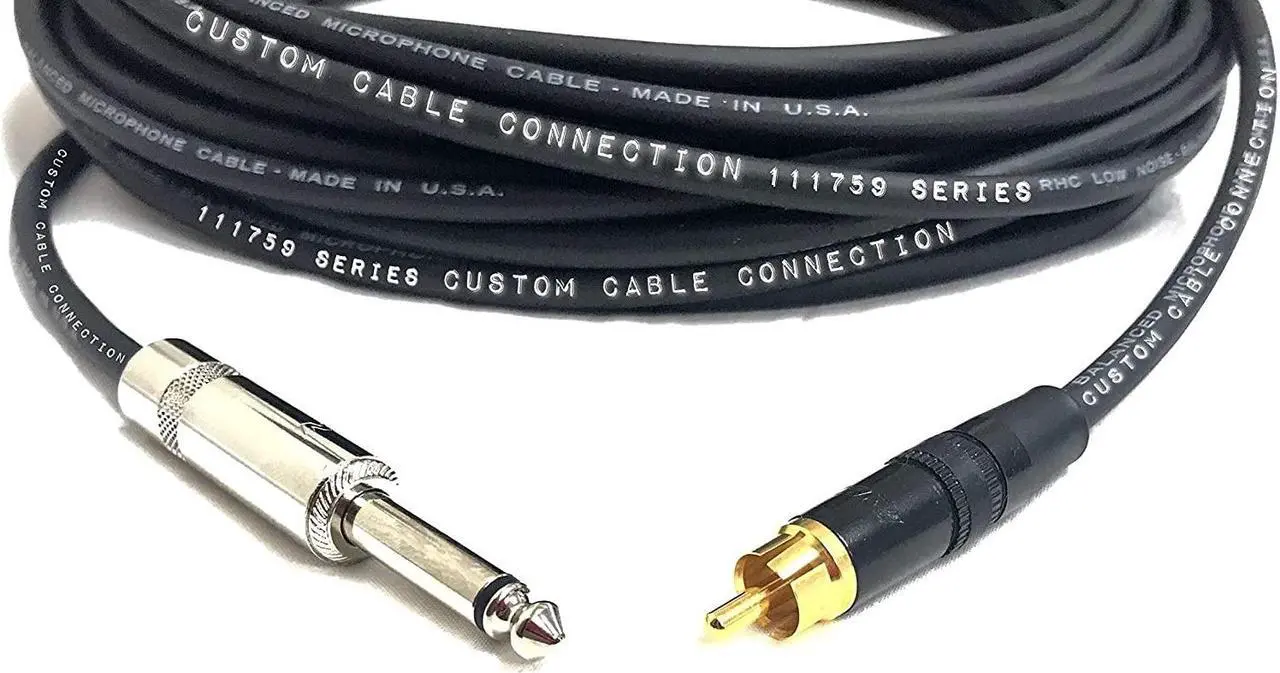 Alt view image 2 of 4 - 150 Foot Pro Audio 1/4 inch (6.35mm) TS to RCA Mono Cable by Custom Cable Connection