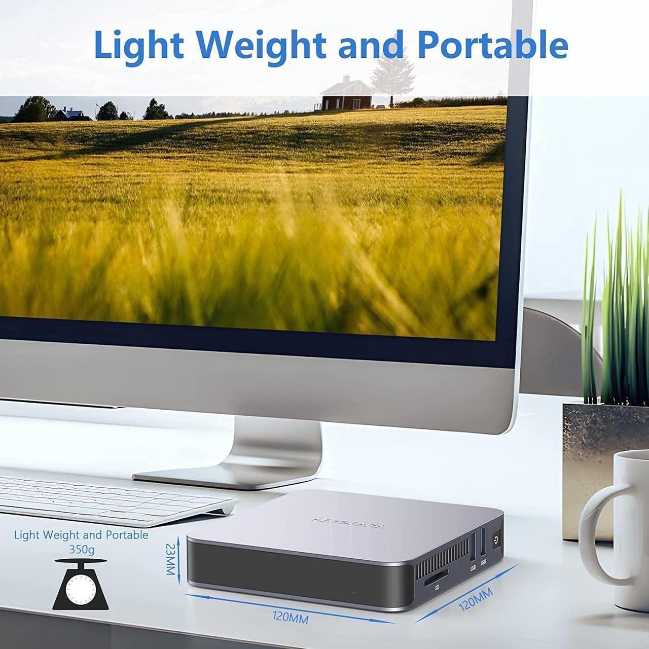 Alt view image 5 of 7 - Mini PC Aero 2 Pro Desktop Computers with Intel 11th Celeron N5105 Processor 8GB RAM 256GB SSD,4K UHD Graphics,USB3.0, HDMI Support W11 Pro