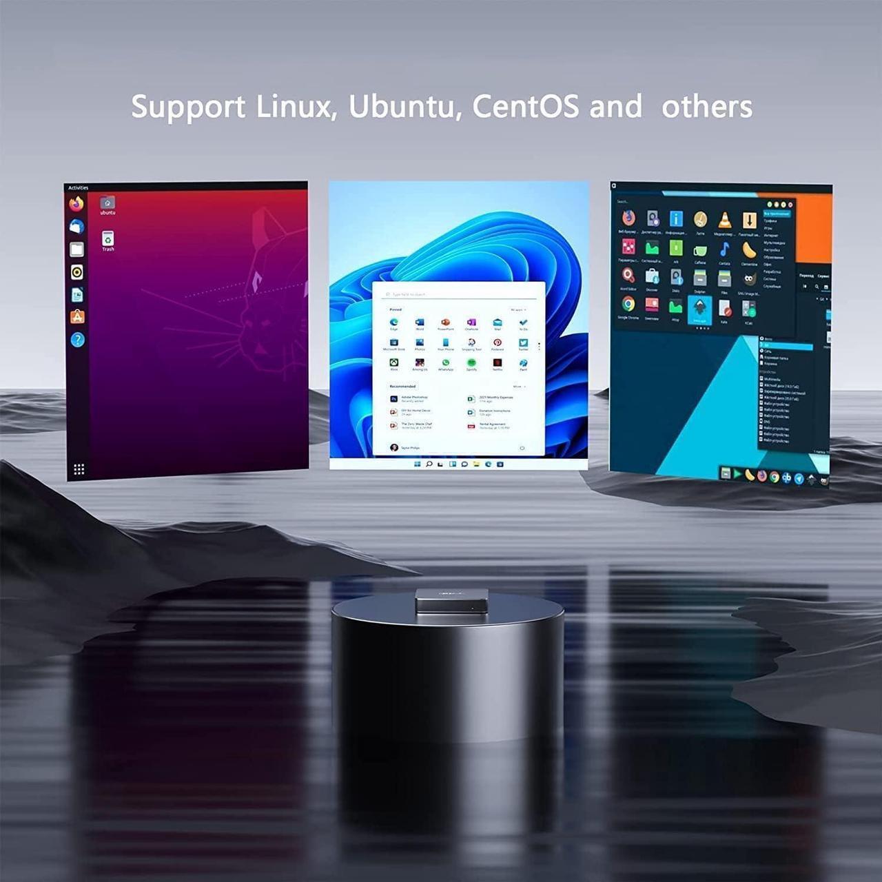 Alt view image 6 of 7 - Mini PC Aero 2 Pro Desktop Computers with Intel 11th Celeron N5105 Processor 8GB RAM 256GB SSD,4K UHD Graphics,USB3.0, HDMI Support W11 Pro