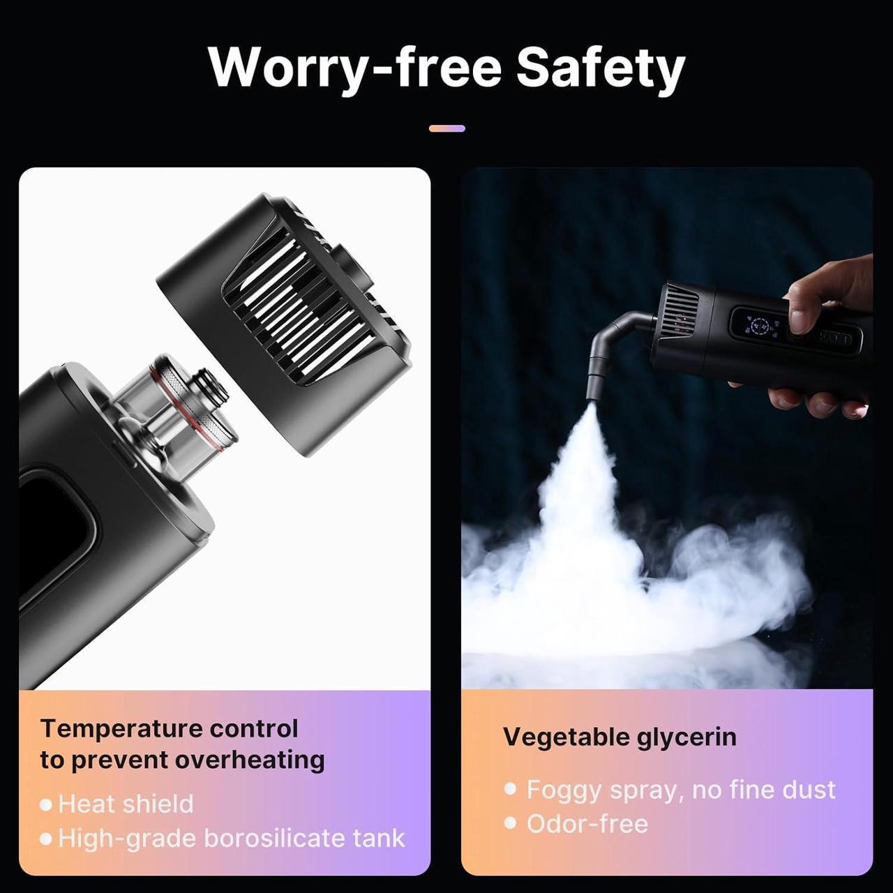 Alt view image 5 of 7 - FM01 FILMOG Ace Portable Fog Machine Battery Powered, Portable Smoke Machine Handheld Fog Machine w Remote Control Fogger for Photography, Outdoor Events, Parties, Stage Effects, Wedding
