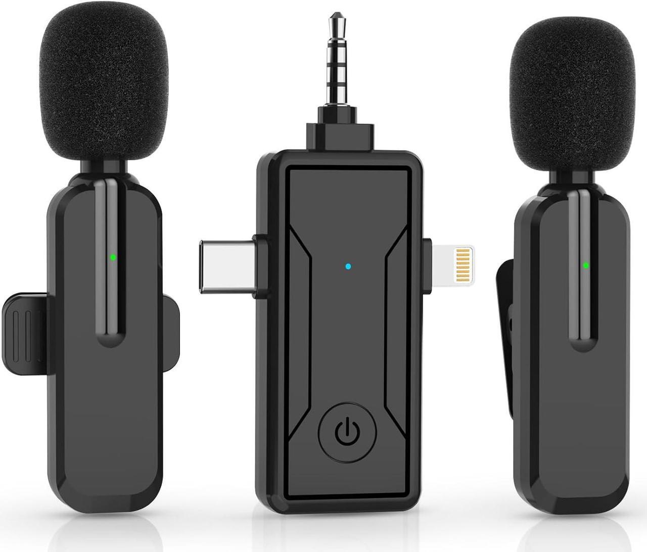 Main image of Wireless Mini Microphone for iPhone iPad Android - Bluetooth Lavalier Lapel Mic for YouTube Video Recording - Clip on Content Creator Phone Microphones for Podcast Tiktok Vlogging