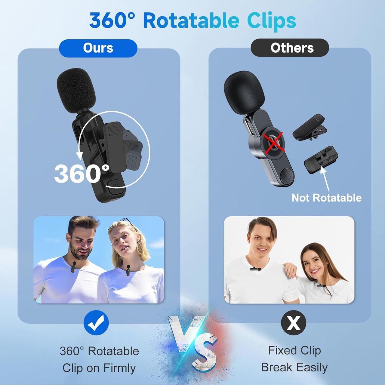 Alt view image 3 of 7 - Wireless Mini Microphone for iPhone iPad Android - Bluetooth Lavalier Lapel Mic for YouTube Video Recording - Clip on Content Creator Phone Microphones for Podcast Tiktok Vlogging