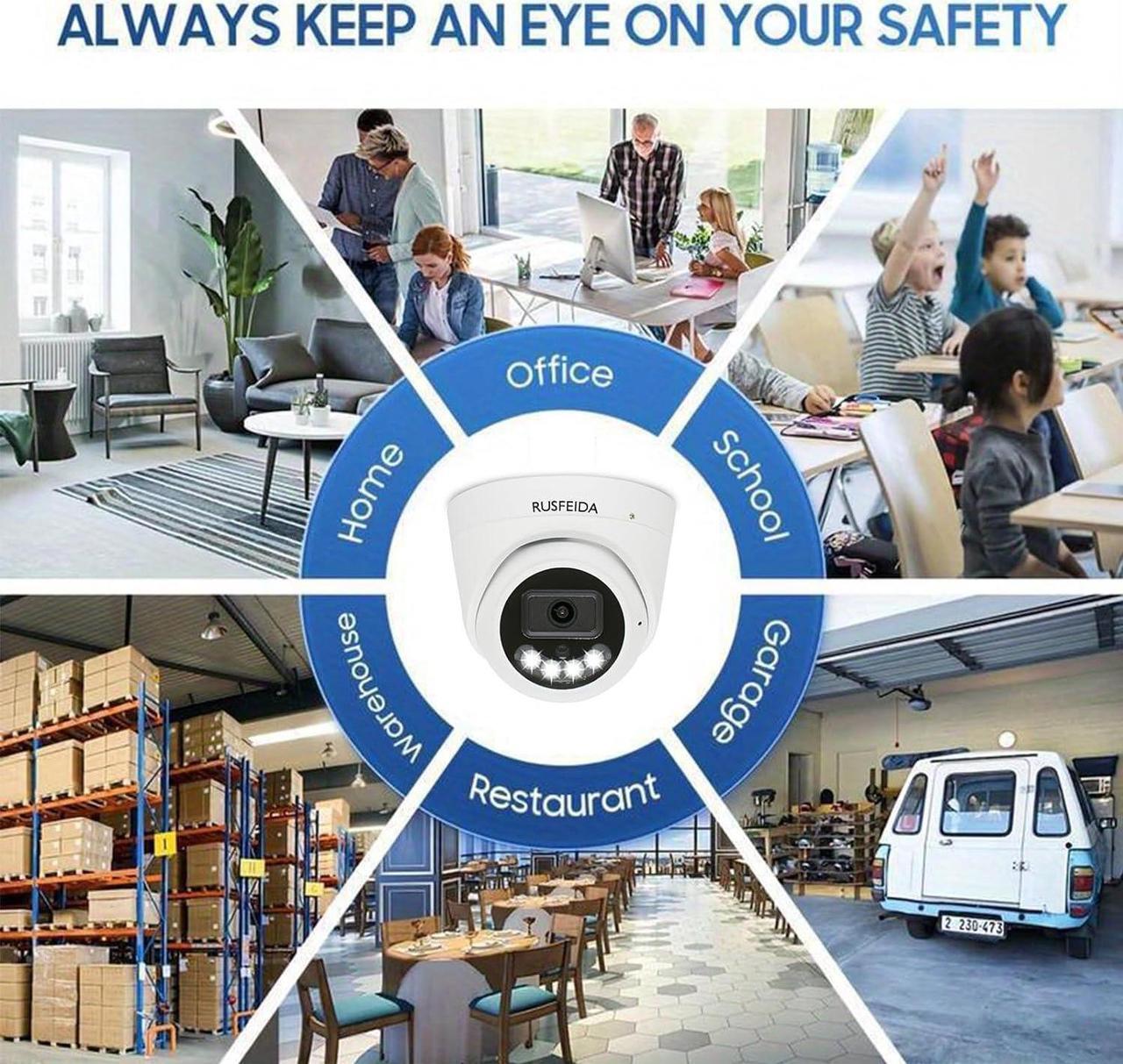 Alt view image 3 of 7 - 5MP 4 in 1 AHD/TVI/CVI/CVBS Analog Security Camera, Dome Surveillance Camera, Indoor Outdoor, IR Night Vision, for 5MP/4MP/1080P CCTV DVR