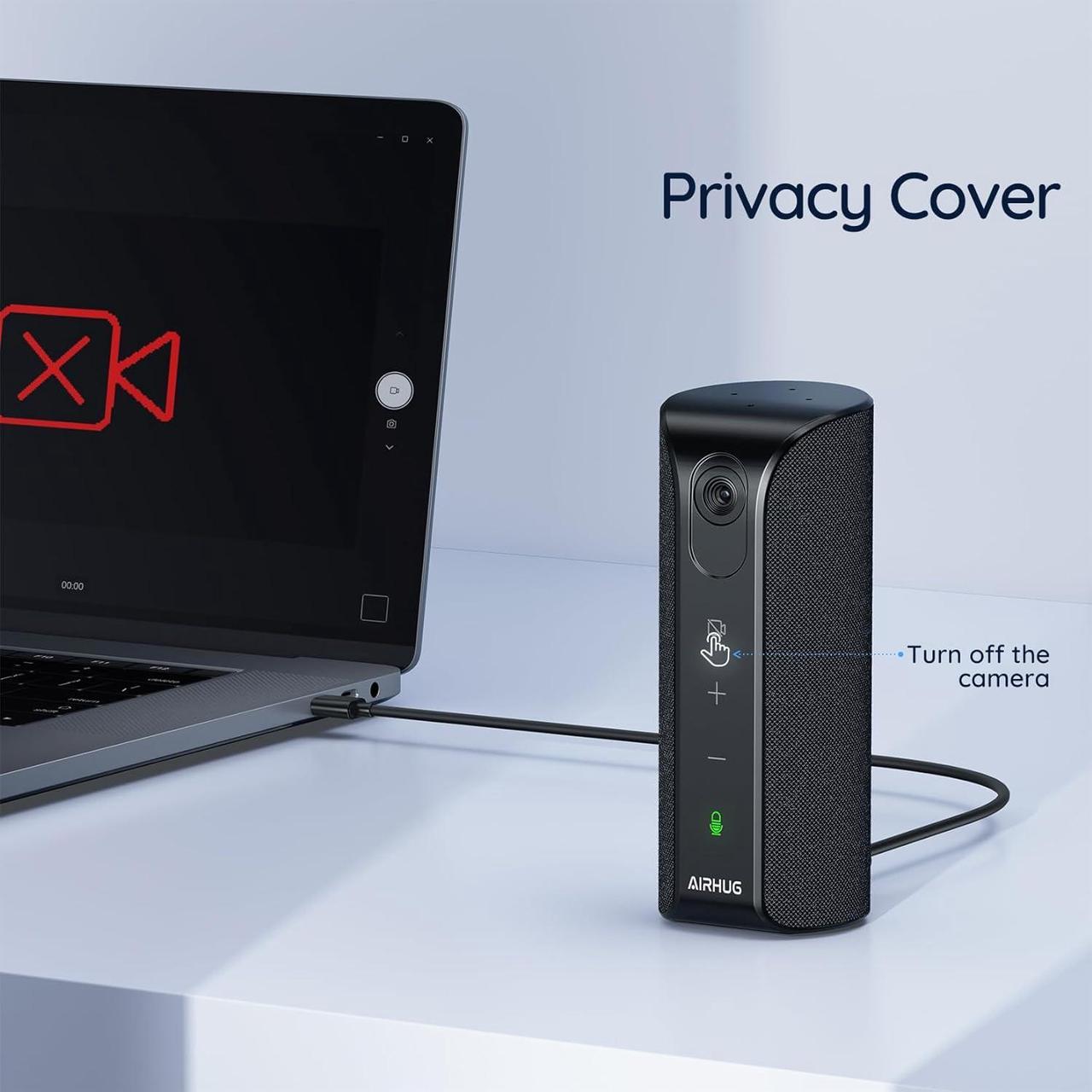 Alt view image 4 of 7 - Webcam with Conference Speaker and Microphone,1080p Video Conference Camera, USB-C Webcam with 4 Microphones and Speaker
