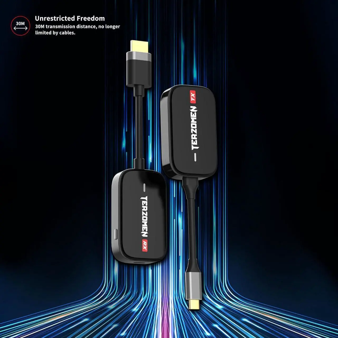 Alt view image 2 of 7 - Wireless HDMI Transmitter and Receiver HDMI Wireless Extender for Streaming Video/Audio to TV/Monitor/Projector from PC/Camera/Laptop AirLink Wireless Dongle HDMI to HDMI Display Adapter