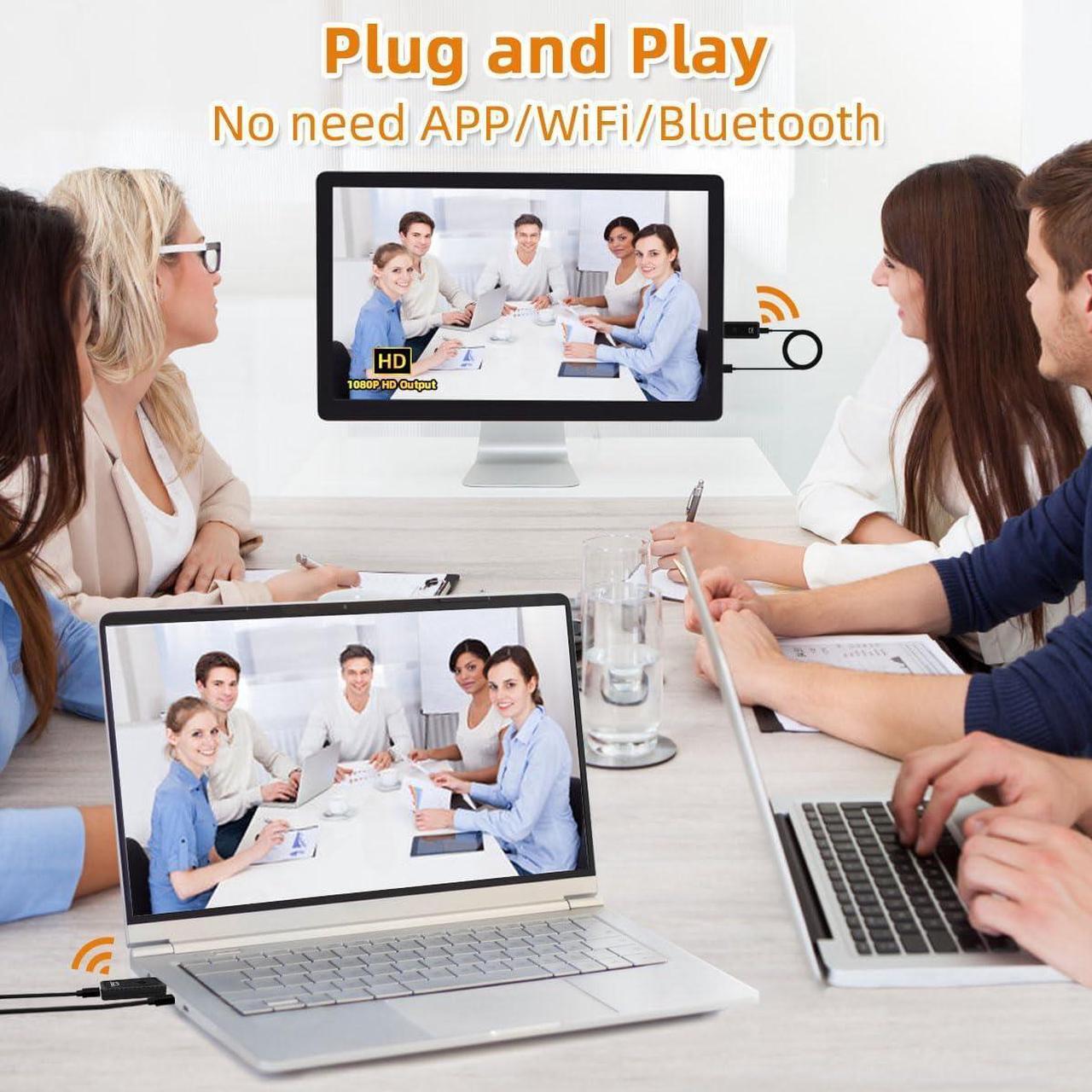 Alt view image 2 of 7 - Wireless HDMI Transmitter Receiver with Adapter 4K, 1080P 60HZ HDMI Wireless Extender, Plug & Play 2.4G/5G Wireless HDMI Kit for Streaming Video and Audio to Monitor from Laptop/PC//Projector