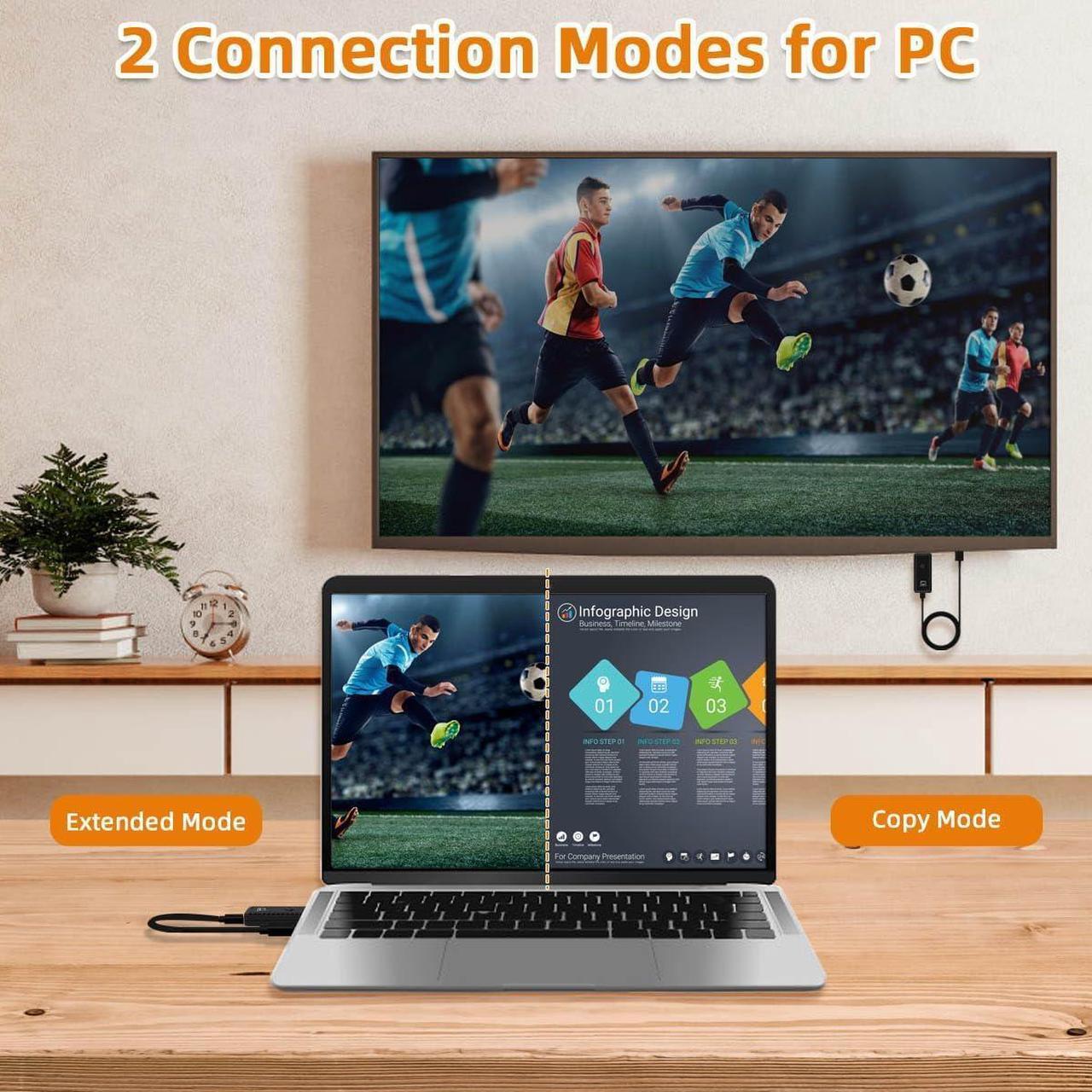 Alt view image 5 of 7 - Wireless HDMI Transmitter Receiver with Adapter 4K, 1080P 60HZ HDMI Wireless Extender, Plug & Play 2.4G/5G Wireless HDMI Kit for Streaming Video and Audio to Monitor from Laptop/PC//Projector