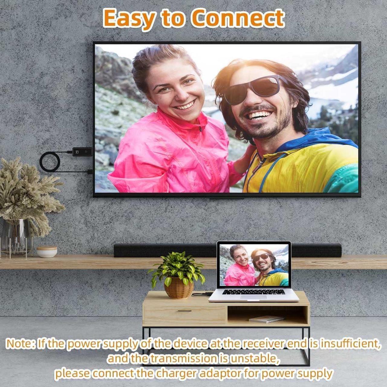 Alt view image 6 of 7 - Wireless HDMI Transmitter Receiver with Adapter 4K, 1080P 60HZ HDMI Wireless Extender, Plug & Play 2.4G/5G Wireless HDMI Kit for Streaming Video and Audio to Monitor from Laptop/PC//Projector