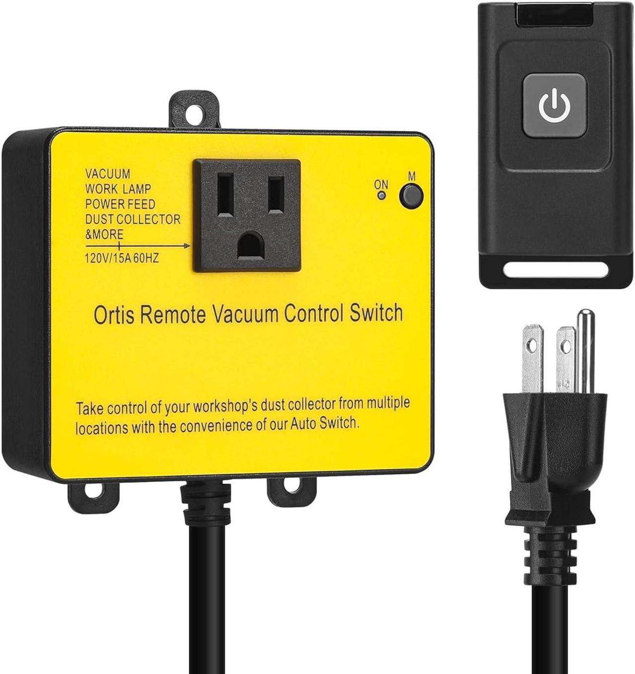 Main image of Collector Remote Switch, Ortis 120V Wireless Remote Switch for Dust Collector, 328FT Wireless Range (Battery Included), Heavy Duty Design, Save Your Time and Energy, Enhance Your Work Safety