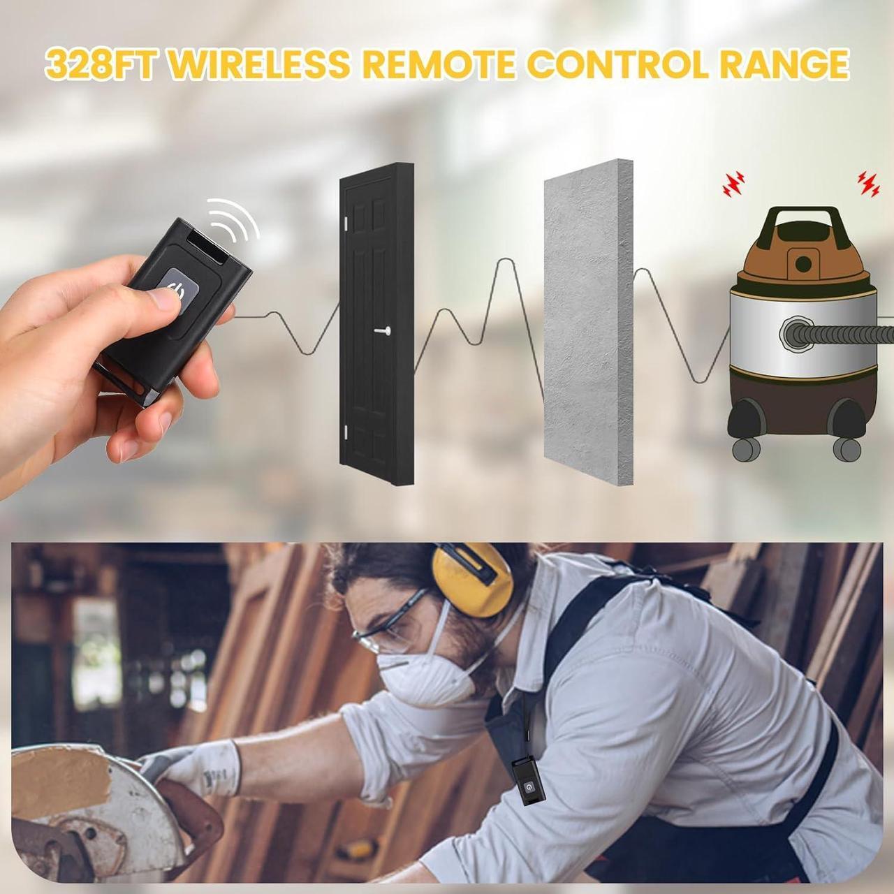 Alt view image 4 of 7 - Collector Remote Switch, Ortis 120V Wireless Remote Switch for Dust Collector, 328FT Wireless Range (Battery Included), Heavy Duty Design, Save Your Time and Energy, Enhance Your Work Safety
