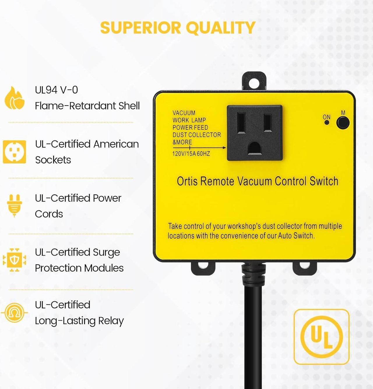 Alt view image 5 of 7 - Collector Remote Switch, Ortis 120V Wireless Remote Switch for Dust Collector, 328FT Wireless Range (Battery Included), Heavy Duty Design, Save Your Time and Energy, Enhance Your Work Safety