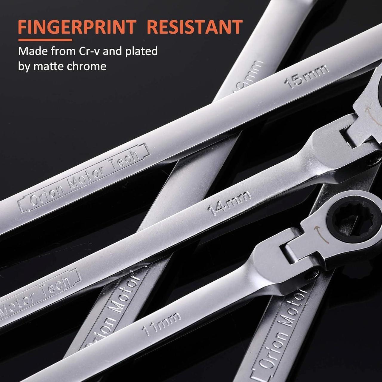 Alt view image 7 of 7 - Motor Tech 6-Piece Metric 8mm - 19mm Extra Long Gear Ratcheting Wrench Set XL Extended Handle with Flex Head, 8mm 9mm 10mm 11mm 12mm 13mm 14mm 15mm 16mm 17mm 18mm 19mm - 6pcs & 12 Sizes