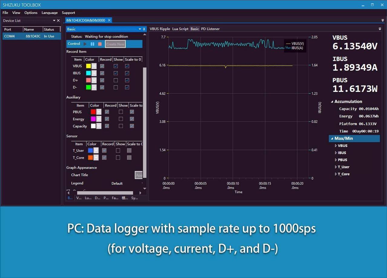 Alt view image 4 of 7 - USB Power Meter USB 3.1 Tester Digital Multimeter Current Tester Voltage Detector Lua Interpreter Integrated DC 26V 6A PD 2.0/3.0 QC 2.0/3.0/4.0 pps Trigge (CT3+SM-LD-00)