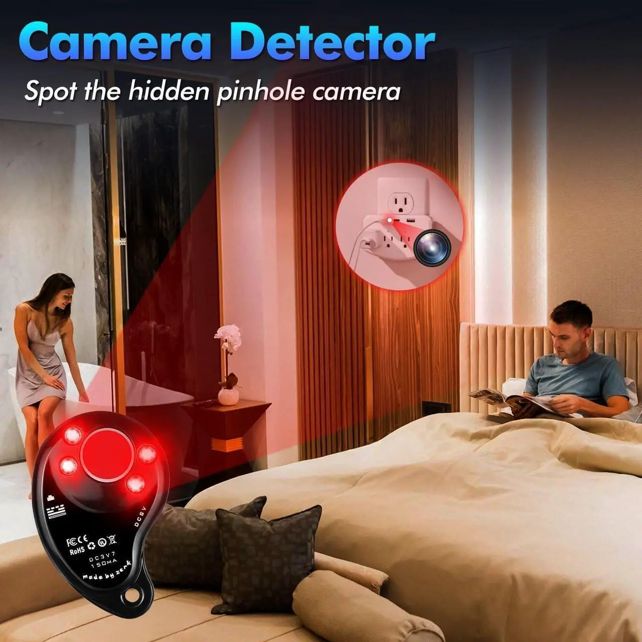 Alt view image 3 of 7 - Hidden Camera detectors,Anti spy Detector,RF Detector, GPS Detector Anti Tracking Strong Magnetic Detector for GPS Tracker Hidden Camera Finder Listening Device in Office, car, Meeting