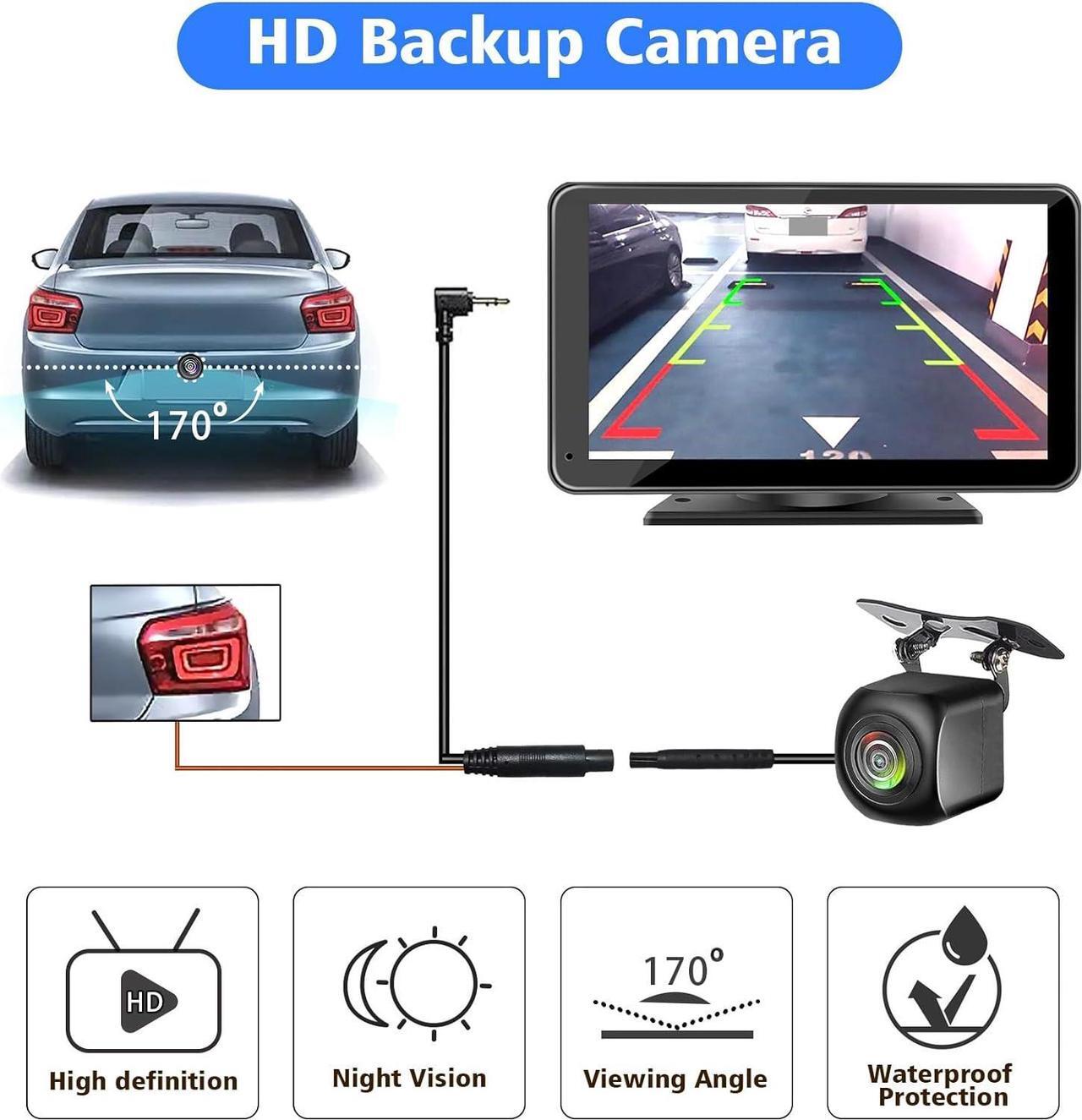 Alt view image 7 of 7 - Portable Newest Wireless  CarPlay and Android Auto Screen for Car, 7" HD Touch Screen Car Stereo with Mirror Link, Bluetooth 5.2, Backup Camera, AUX,FM Transmitter for All Vehicle