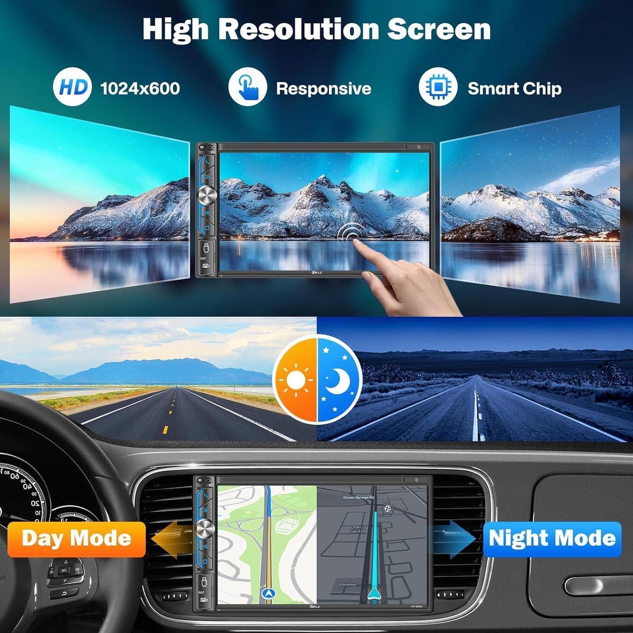 Alt view image 7 of 7 - Wireless Double Din Car Stereo  Carplay Radio Screen for Car Audio Receivers, Bluetooth 5.3 Car Play Android Auto Touchscreen, 240W 4.2 CHN 2 Subwoofers Outputs, Backup Camera, SWC, FM/AM