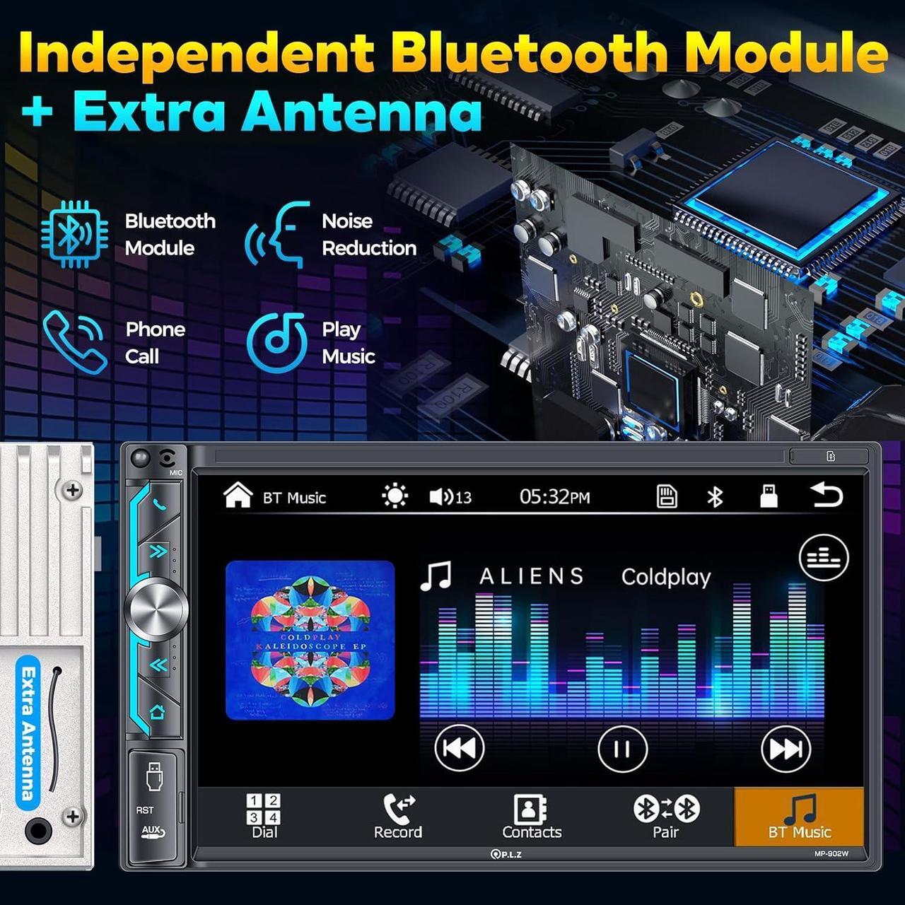 Alt view image 3 of 7 - Wireless Double Din Car Stereo  Carplay Radio Screen for Car Audio Receivers, Bluetooth 5.3 Car Play Android Auto Touchscreen, 240W 4.2 CHN 2 Subwoofers Outputs, Backup Camera, SWC, FM/AM