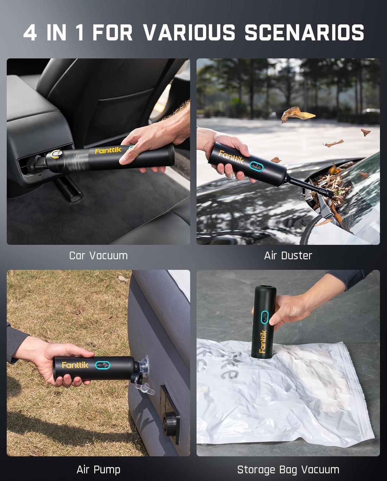 Alt view image 2 of 7 - Slim V8 Apex Car Vacuum, 19000PA High Power, 4 in 1 Portable Mini Vacuum, 2.5H Type-C Fast Charge, 40 Mins Runtime, RobustClean Handheld Vacuum for Car, Home, Keyboard Cleaning, Black