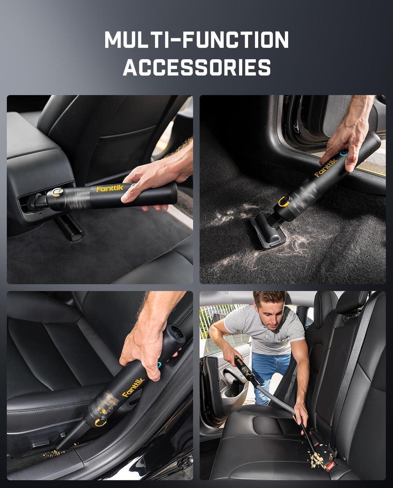 Alt view image 6 of 7 - Slim V8 Apex Car Vacuum, 19000PA High Power, 4 in 1 Portable Mini Vacuum, 2.5H Type-C Fast Charge, 40 Mins Runtime, RobustClean Handheld Vacuum for Car, Home, Keyboard Cleaning, Black