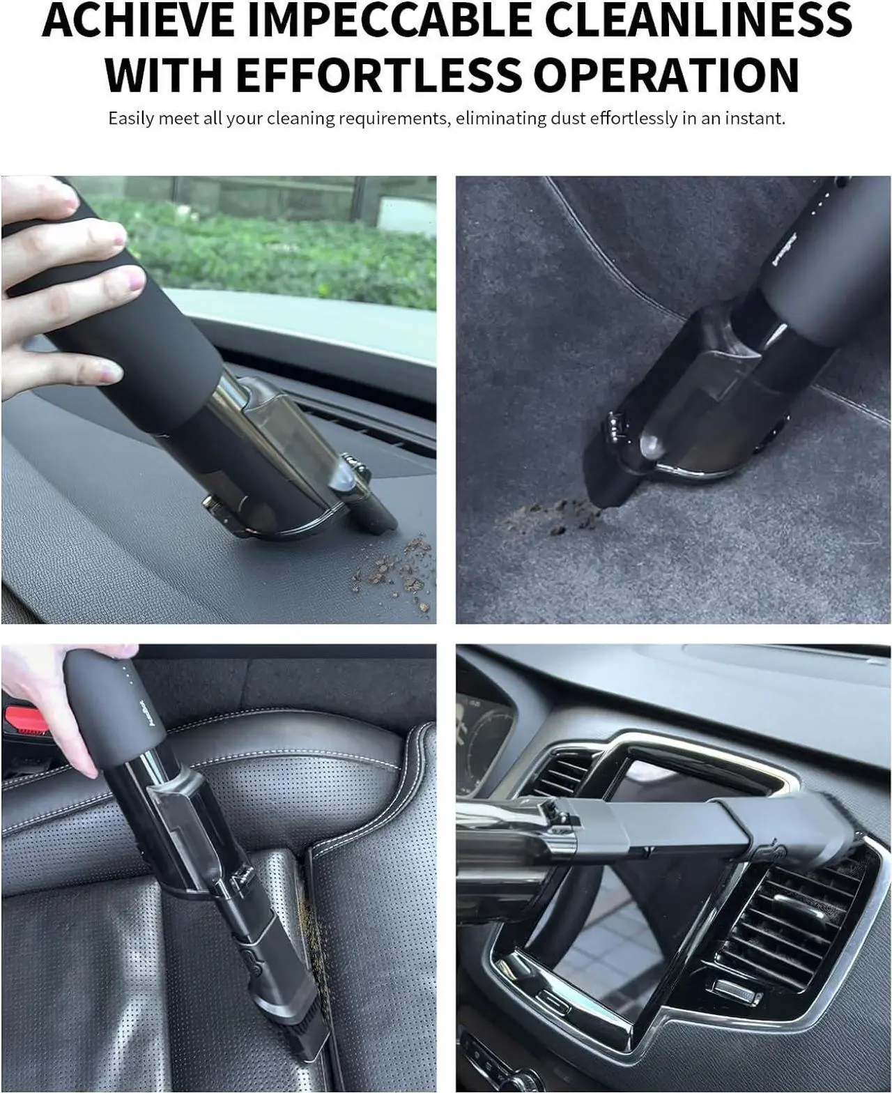 Alt view image 4 of 7 - Car Vacuum Cleaner High Power, 20000PA Handheld Vacuum for 50 Mins Runtime, Portable Vacuum for Car Home Cleaning, Rechargeable Mini Hand Held Vacuum