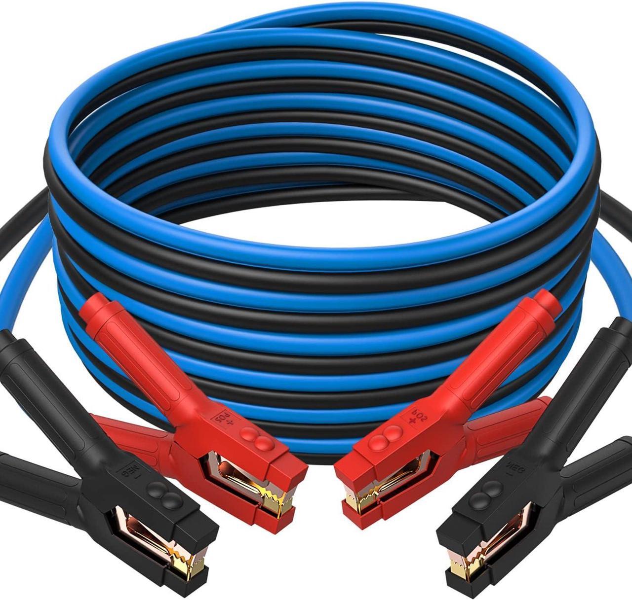 Main image of P025 Jumper Cables for 12/24V Car Battery, 1000A Heavy Duty Booster Cables with Carrying Bag, Jumper Cables Kit for Vehicles with up to 8.0 L Gas and 6.0L Diesel Engines
