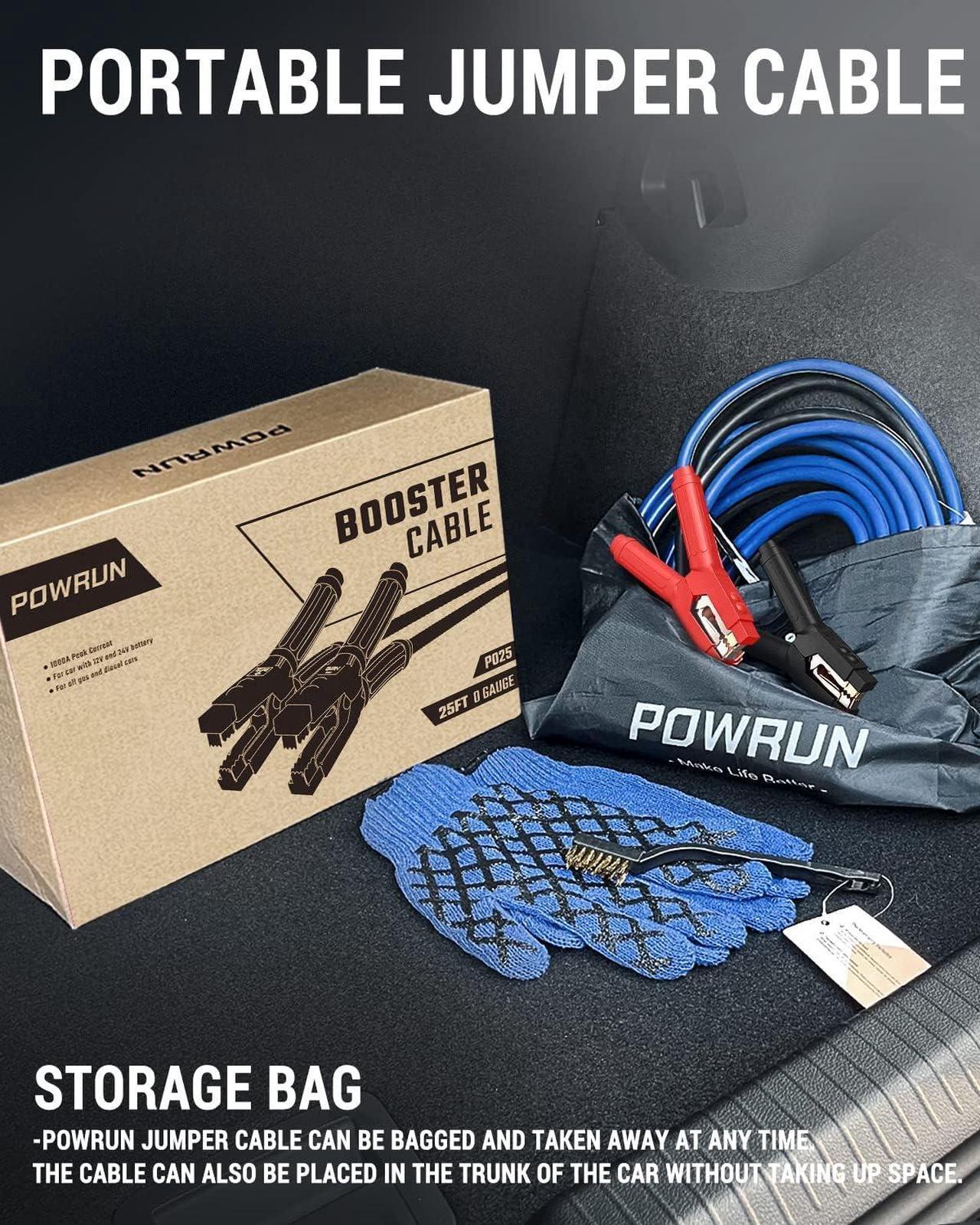 Alt view image 6 of 7 - P025 Jumper Cables for 12/24V Car Battery, 1000A Heavy Duty Booster Cables with Carrying Bag, Jumper Cables Kit for Vehicles with up to 8.0 L Gas and 6.0L Diesel Engines